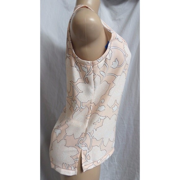 ANN TAYLOR LIGHT PEACH FLORAL PRINT CROCHET TRIMMED SHIRT BLOUSE TOP SIZE: M NWT - Picture 4 of 7